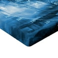 thumbnail image 2 of Ambesonne Blue Fitted Sheet, Digital Futuristic Ship, Full Size, Blue, 2 of 3