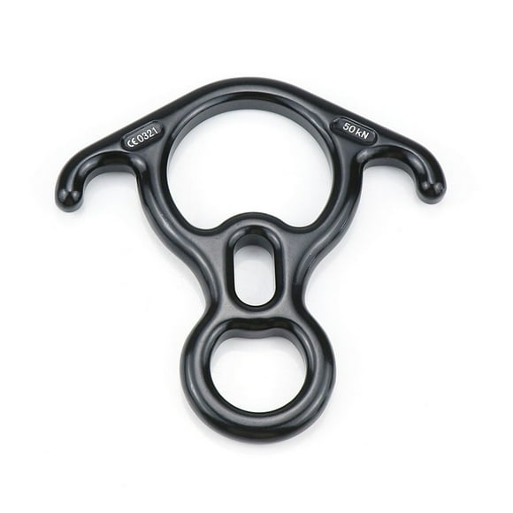 Eigraketly Descensor de escalada en roca para acampar cuesta abajo 8-13mm anillo de rappel de cuerda montañismo equipo de protección de supervivencia Ropa Deportiva, Zapatos Negro Eigraketly OD020407-01