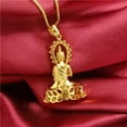 thumbnail image 4 of Garden Buddha Pendant Necklace Gold Plating Cambodian Style Jewelry Gift Unisex, 4 of 7