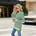 thumbnail image 2 of OBEEII Womens Casual Crewneck Sweatshirts Loose Long Sleeve Pullover Tops Shirts Plus Size Tunic Tops Split Hem Sweatshirt, 2 of 6