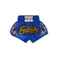 thumbnail image 2 of Rswnyirn Kids Boys Muay Thai Shorts Boxing Shorts Boxer Training Trunks Satin Kickboxing Shorts Blue 15-16, 2 of 4