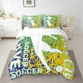 thumbnail image 2 of Manfei Kids Football Game 7pcs Bedding Comforter Set,Boys Soccer Sports Queen Bedding Sets,Blue Green Yellow Graffiti Stripes Queen Sheet Sets For Teens,Breathable Bedroom Decoration, 2 of 8