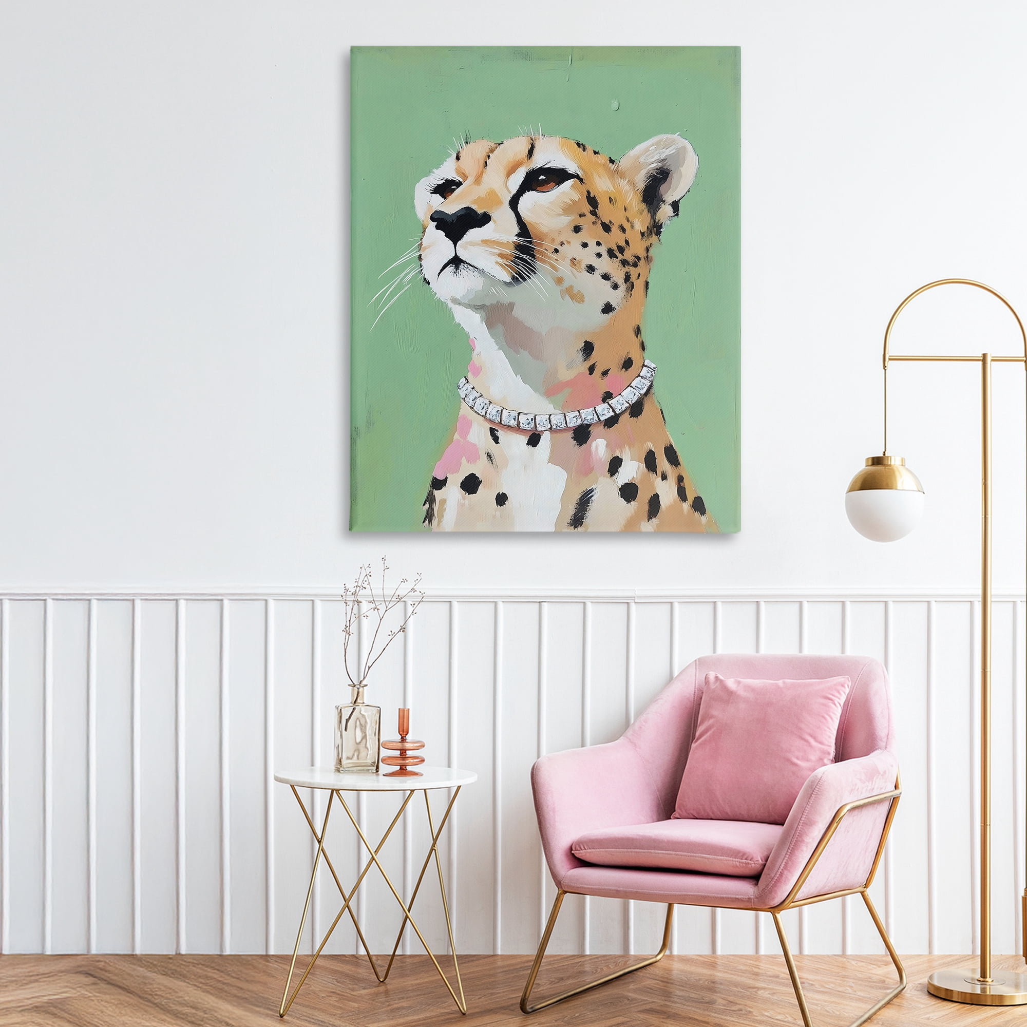 Stupell Industries Glam Cheetah with Jewels Canvas Wall Art, design by The Prints Vibe