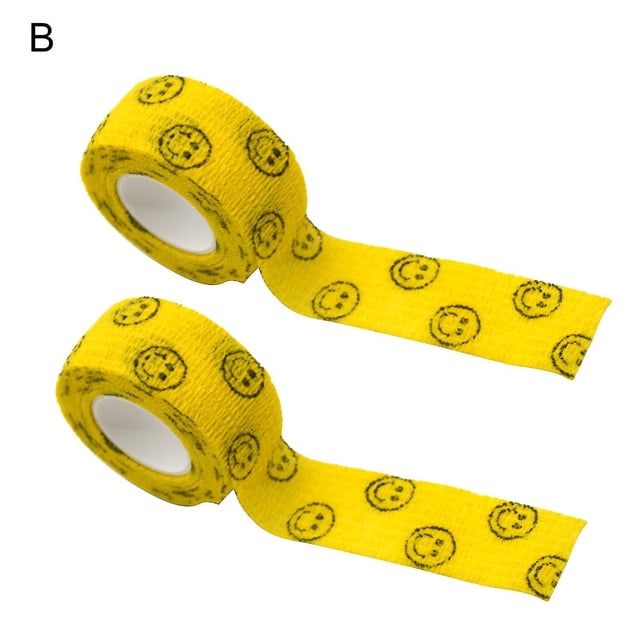2 uds. Vendas elásticas autoadhesivas con estampado de dibujos animados y sonrisa para dedos para partes del cuerpo