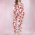 thumbnail image 3 of Iyufng Valentines Day Pajama Sets for Women Plus Size,Womens Pajama Sets Long Sleeve,Casual Fashion Valentine's Day Printed V-Neck Lapel Sleepwear Sets (Top+Pants) S-XXL, 3 of 6