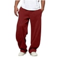 thumbnail image 2 of Sevevn Men's Baggy Sweatpants Solid Color Wide Leg Relaxed Straight Fit With Pockets Weekend Leisure Outfits, 2 of 6