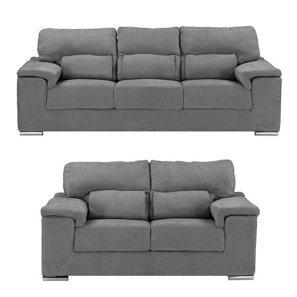 Sala Kaizen 2 Piezas (Sofá y Love Seat) Gris Oscuro