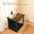 thumbnail image 2 of Dog Crate Furniture with Cushion, Wooden Dog Crate with Double Doors, Dog Furniture, Dog Kennel Indoor for Small/Medium/Large Dog，End Table, Small, 27.2" L,Black+Warm Brown, 2 of 14