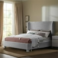 thumbnail image 6 of Bowery Hill Contemporary Upholstered Grey Boucle Fabric King Bed, 6 of 6