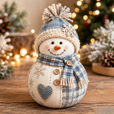 Christmas Patchwork Doll DIY Kit Cloth Holiday Craft Set Handmade Christmas Decoration Project and Gift for Family Gatherings