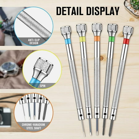 

Hands DIY Precision Screwdriver Set 0.6-2.0mm High Hardness Steel Micro Cross Screwdriver Kit for Watch Eyeglasses Jewelry Work Electronics Repair
