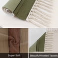 thumbnail image 6 of Sage Green Bathroom Rug 2'x3', Farmhouse Wood Grain Vintage Brown Striped Low Profile Front Entryway Rug with Tassels, Woven Cotton Washable Kitchen Mat Carpet for Foyer Bedroom Back Door Decor, 6 of 9