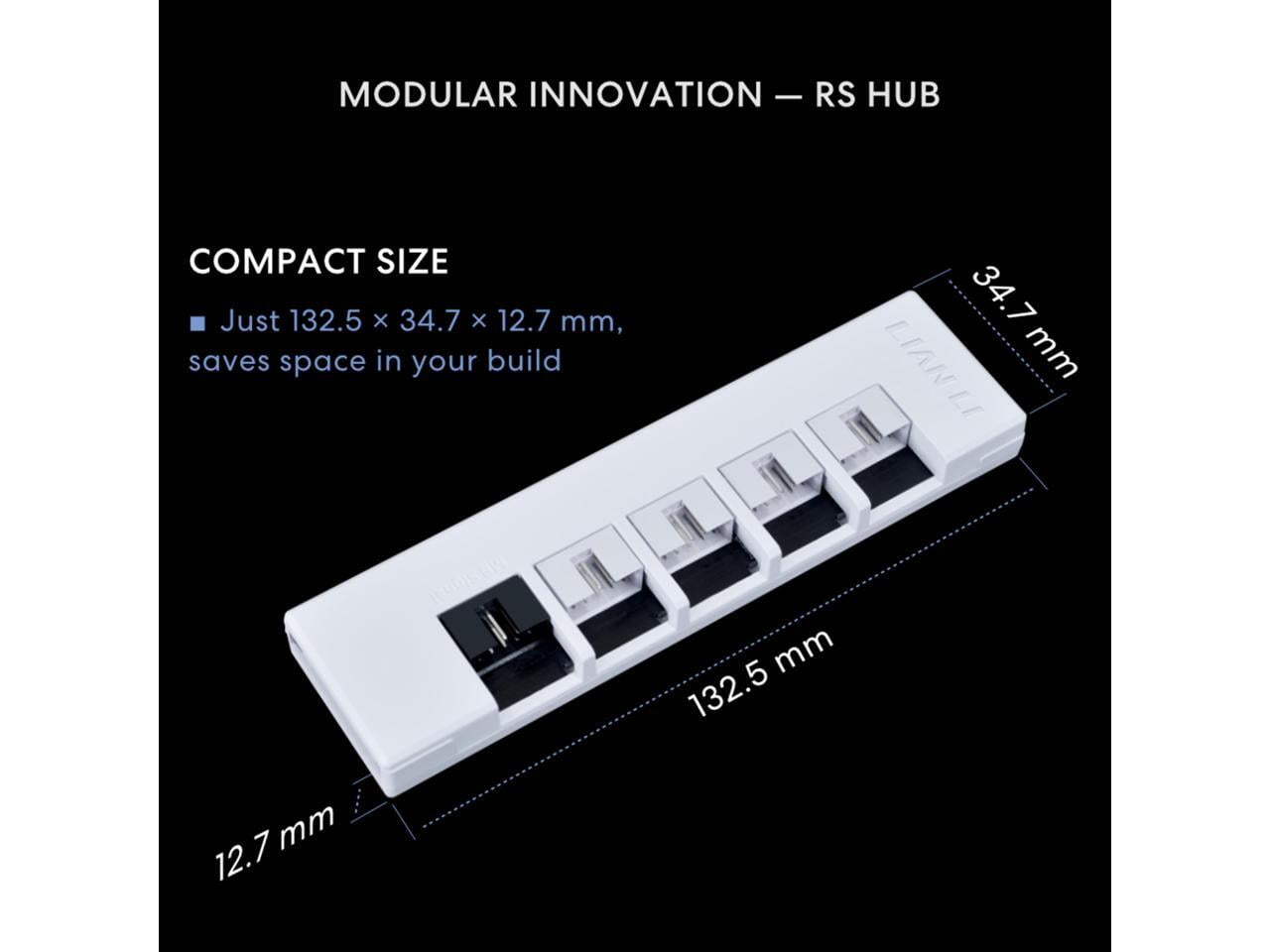 Lian Li RS 1200W Rotational Shift Fully Modular ATX Power Supply (W/ USB Fan Hub) 90° AC Inlet, Cybenetics Platinum, 80+ Gold, ATX 3.1, PCIe 5.1, 12V-2×6 Cable, 10 Year Warranty, White (RS1200G.WH)