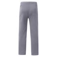 thumbnail image 4 of Vedolay Men Trousers Casual Slim Fit Men's Cotton Linen Pants Drawstring Casual Trousers Lightweight,Dark Gray XXL, 4 of 4