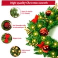 thumbnail image 5 of Lookfly 24" Lighted Christmas Wreaths,Lighted Christmas Wreath,Battery Powered Christmas Wreaths for Front Door,Outdoor Christmas Decor with Ornament, 5 of 7