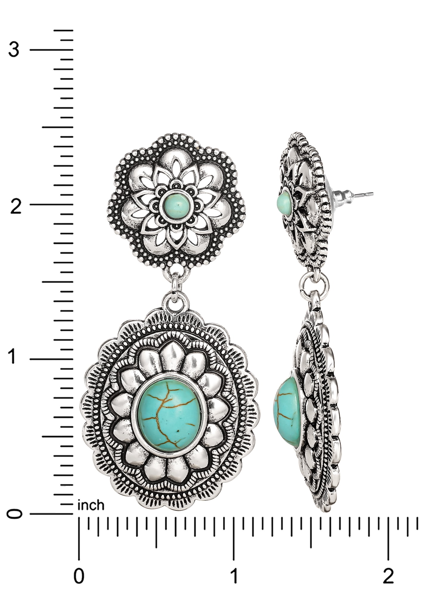 Jessica Simpson Fashion Metal Faux Turquoise Stone Drop Earring