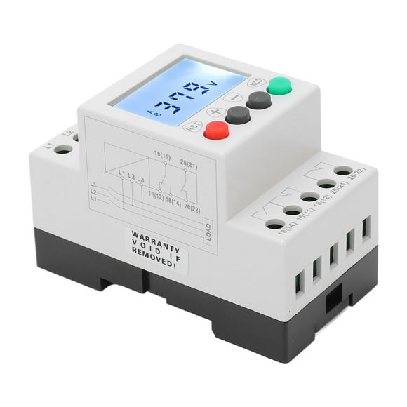 Protector de Secuencia de Fase de Voltaje, retransmisión de monitor de fase 3 CA 208-480V Manual Auticú Restablecador Estructura Estánda Estándar para El Gabinete de Control de