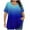 Blue1, variant on fatyb Plus Size Tops for Women Criss Cross V Neck Tshirts Gradient Short Sleeve Casual Loose Blouses Tee