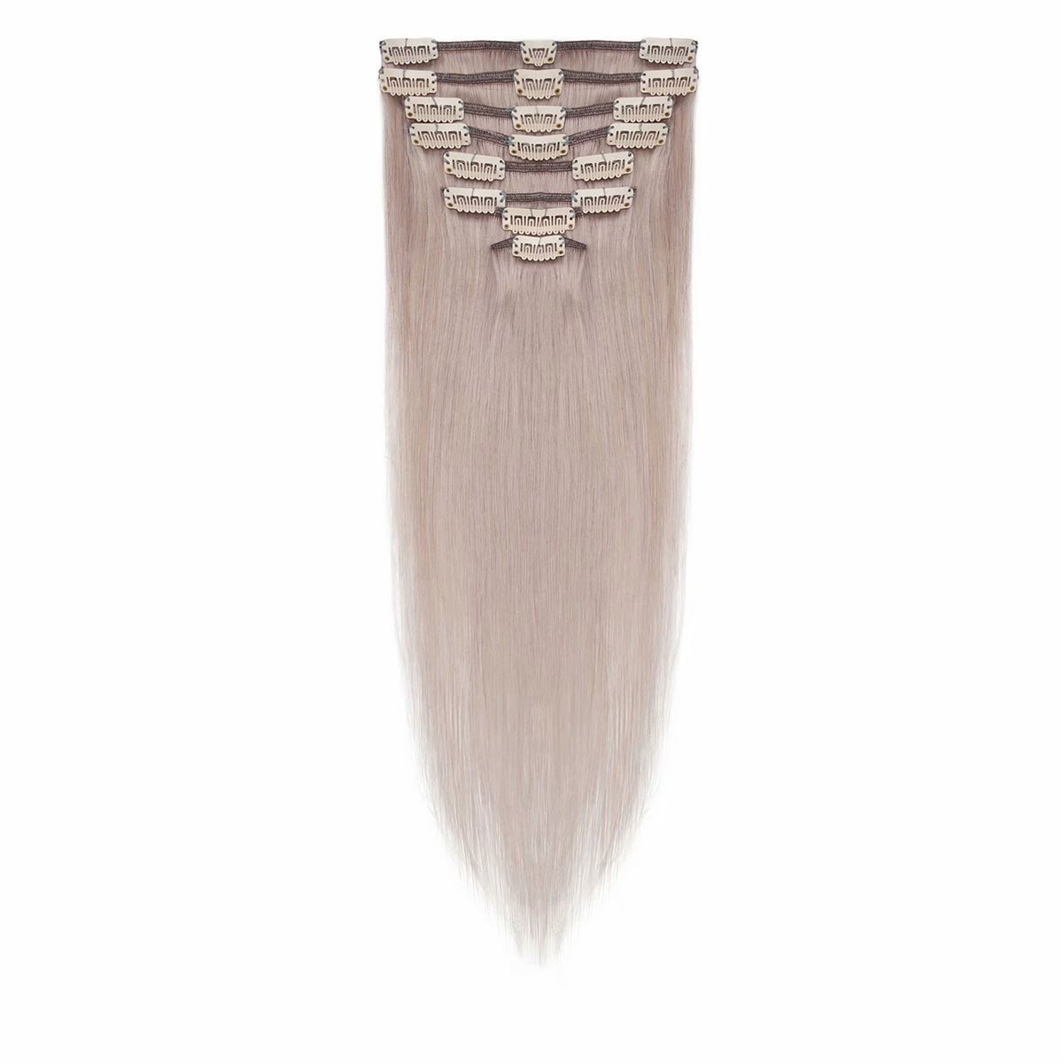 MY-LADY Clip in 100% Remy Human Hair Extensions 24Pcs Full Head Weft Highligh Hairpiece Long Straight #GREY 20inch