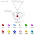 thumbnail image 5 of APSVO 18K White Gold Plated Love Heart Necklaces for Women Girls CZ S925 Sterling Silver January Birthstone Necklace with Red Garnet Birthday Valentines Day Jewelry Gifts Teen Her Adult Kids Ideas, 5 of 6