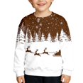 thumbnail image 2 of Boys Girls Christmas Sweatshirt Long Sleeve Crewneck Casual Santa Claus and Reindeer Print Pullover Sweatshirts 1-12 Years, 2 of 7