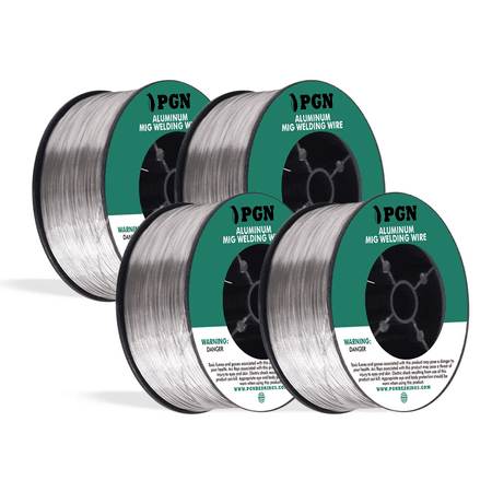 

(4 Spools) PGN Aluminum MIG Welding Wire - ER4043-0.035 Inch 1 Pound Spool - Aluminum MIG Wire with Silicon for Puddle Fluidity and Enhanced Weld Durability - For All Position Gas Welding