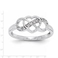 thumbnail image 2 of Sterling Silver Rhodium Plated Diamond Heart Ring (Size 8) Made In India qr5705-8, 2 of 2
