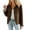 Coffee, variant on GrmtClth Womens Cropped Trench Coat Fashion Oversized Button Up Barn Jackets Plaid Lining Lapel Collar Autumn Outerwear Coats Blue XL