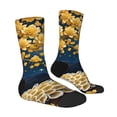 thumbnail image 2 of Goofa Moonlit Golden Tree Peacock Printed Men's Crew Socks, Soft Durable Breathable Moisture-Wicking with Odor Control Cotton socks, 2 of 9