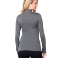 thumbnail image 2 of SNJ New Women's Long Sleeve Mock Neck Rayon Jersey Spandex Top Basic Shirt, 2 of 3