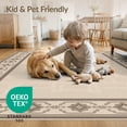 thumbnail image 4 of ODIKA 4'x6' Tan Brown Medallion Geometric Design Washable Area Rug Intricate Border with Symmetrical Patterns Pet Friendly, Non-Shedding for Bedroom, Reading Nook, 4 of 7