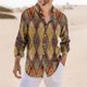 thumbnail image 2 of Nuevas camisas de manga larga de moda para hombres y mujeres 2024, camisetas de vacaciones con estampado a cuadros de estilo bohemio, ropa de mujer, blusa de calle con solapa, 2 of 4