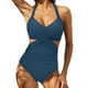 thumbnail image 1 of Augper Women's Solid Color Jumpsuit Bikini Swimsuit, 1 of 3