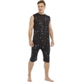 thumbnail image 2 of Defitshape Men's Soft Summer Onesie Sleeveless Tank Shorts Pajama Loungewear Comfy Lightweight Sleeping Knee Length Pjs Star XX-Large, 2 of 4