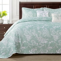 Home Soft Things 5 Piece LA Boheme Printed Bedspread Set - Teal Turquoise - Oversize(122"x106")