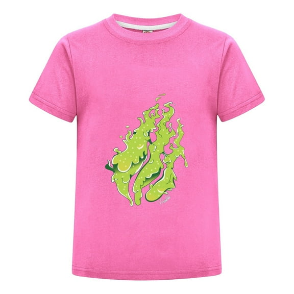 Slime Flame Green Goo Preston Playz Kids Gamer Tee – Flame T-Shirt for Boys Girls Summer Wear Graphic Top