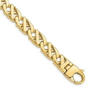 Finest Gold 14K Yellow Gold 10.2 mm Hand-Polished Fancy Link 8.25 in. Bracelet