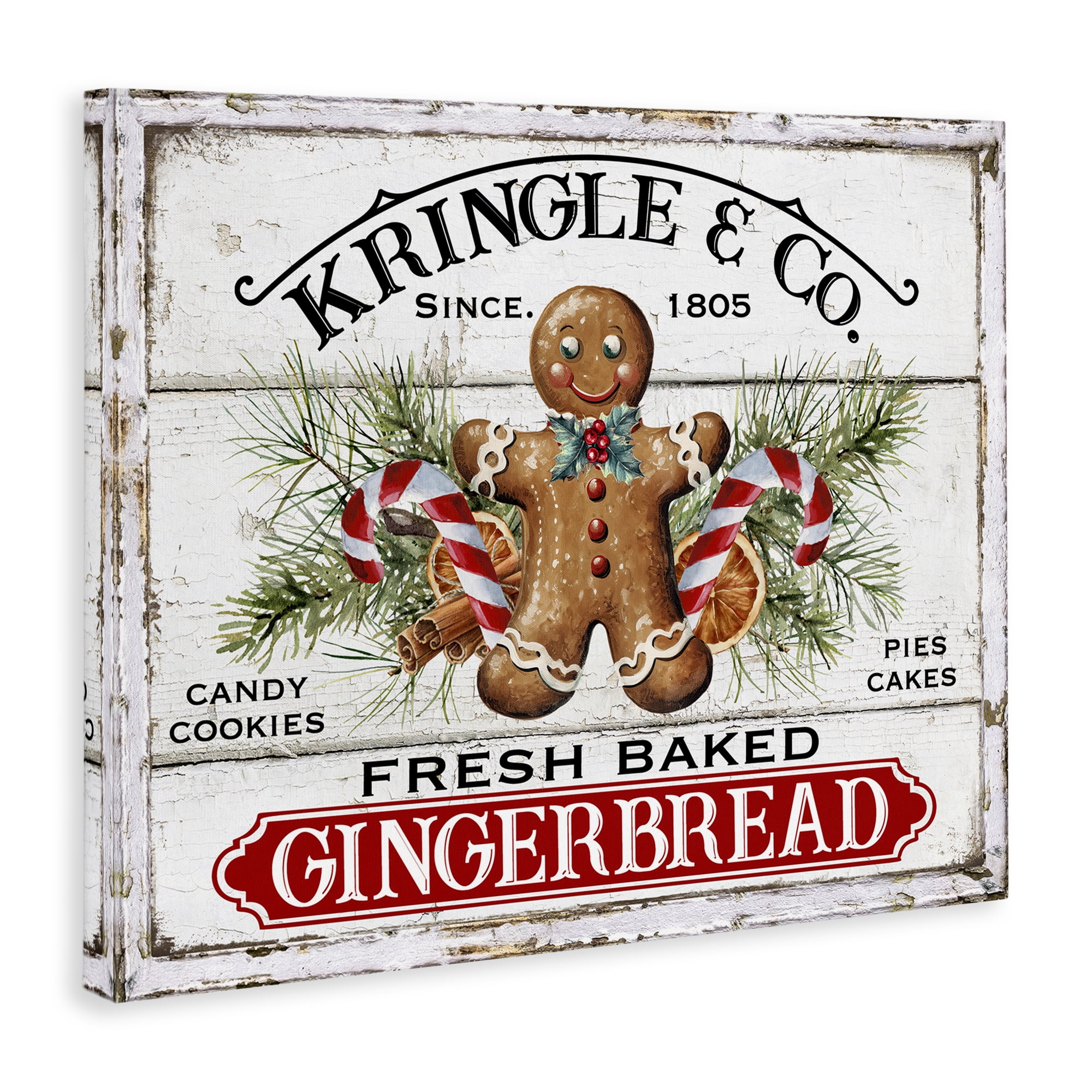 Stupell Industries Fresh Gingerbread Cookies Holiday Painting Gallery Wrapped Canvas Art Prints Wall Art, 48 x 36