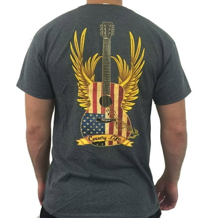 - Country Life Guitar Gray Short Sleeve Shirt (Medium)