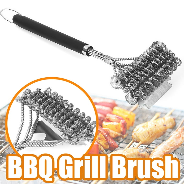 Grill Brush for Outdoor Grill Bristle Free - Heavy Duty 18 Grill Cleaner  Brush Bristle Free & Grill Scraper - Stainless Steel Grill Accessories  Tools