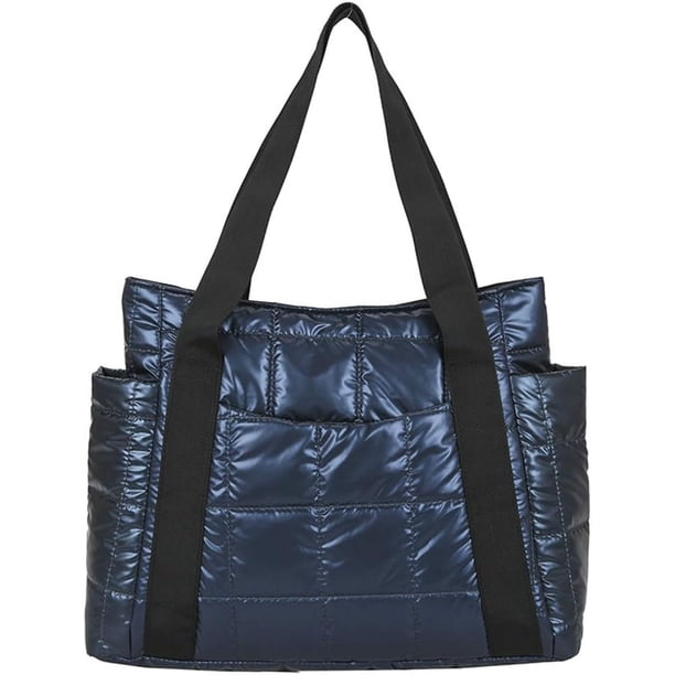 LHSHID Quilted Hobo Bag Nylon Shoulder Crossbody Bag Padding Down Cotton Handbag Purse Soft Fluffy Large Totes Top Handle Bag
