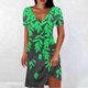 thumbnail image 2 of Mini Vestido de Verano Color Sólido Cuello en V Manga Corta Vestido de Becerro Medio, Vestido Corto de Verano, 2 of 5