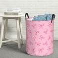 thumbnail image 6 of Fotbe Pink Bows Pattern Laundry Basket with Handles, Waterproof Large Laundry Hamper, Wash Bag for Corner Dorm, Rolling Laundry Basket with Handles-Small, 6 of 6