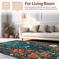 thumbnail image 2 of ODIKA 6'x9' Machine Washable Non-Slip Area Rug, Enchanted Garden with Abstract Floral and Insect High Traffic Rug, Red, 282260, 2 of 7
