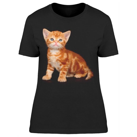 Red Shorthair Kitten Looks Up T-Shirt Women -Image by Shutterstock, Female Small