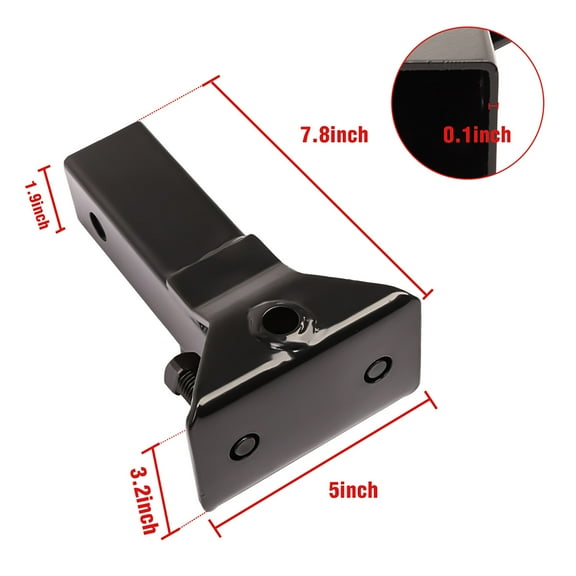 ELITEWILL Sleeve Hitch Adapter for 2" Receiver Black Heavy Steel