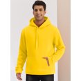 thumbnail image 3 of Sudadera con capucha y forro de felpa para hombre Sudaderas con capucha de manga larga sólida con bolsillo Amarillo grande, 3 of 5