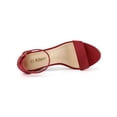 thumbnail image 4 of BLISSFUL STEP Women's Shoes Faux Suede High Chunky Heel Platform Ankle Strap Open Toe Sandals Red 7, 4 of 8