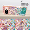 thumbnail image 5 of Feishell for Google Pixel 8 Case with Rotating Metal Ring Kickstand, Stylish Thin IMD Marble Flower Pattern Cover Shockproof Lightweight Slim Fit Girls Women Phone Case for Google Pixel 8,D, 5 of 6