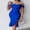 Blue, variant on CHICME Womens Dresses Pearls Strap Off Shoulder Ruffle Hem Bodycon Midi Party Dress Green-L